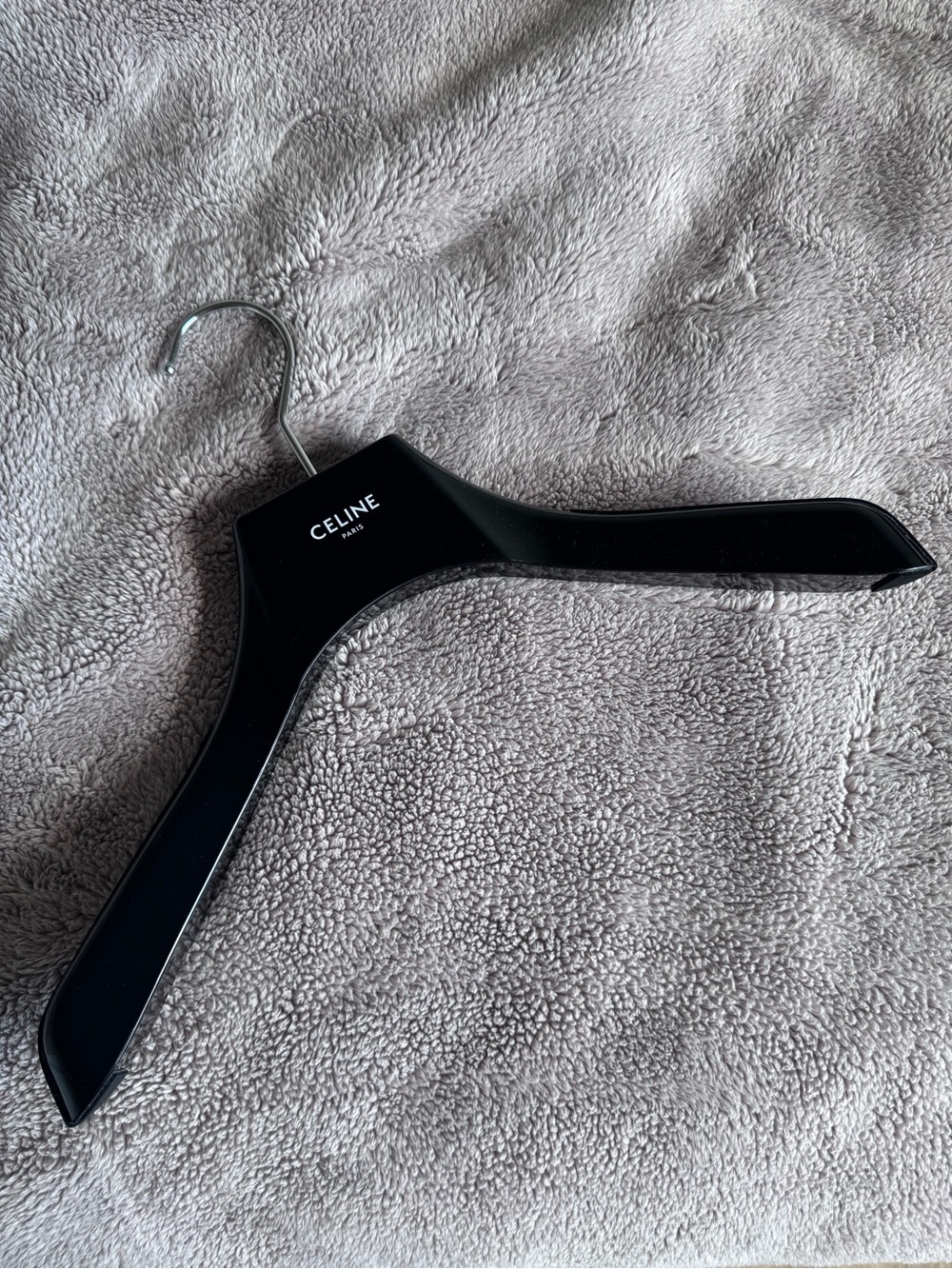 Celine Paris Authentic Black Heavy Duty Suit Coat Hanger Non-Slip Shoulder Grip